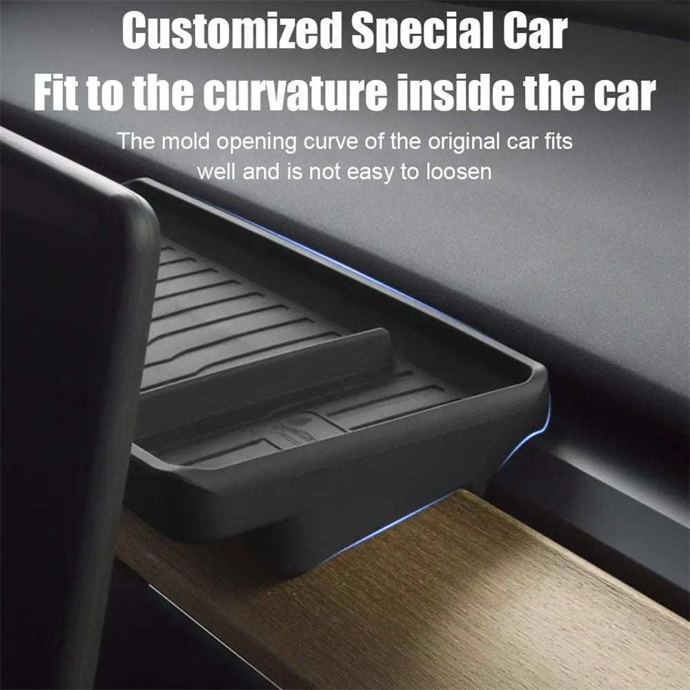 TSL806 For Model Y  /  3 Silicone Car ETC Behind Screen Storage Box Tray
