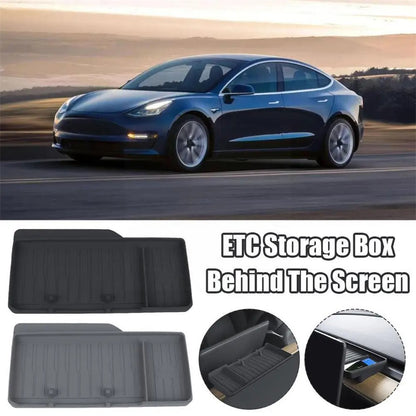 TSL806 For Model Y  /  3 Silicone Car ETC Behind Screen Storage Box Tray