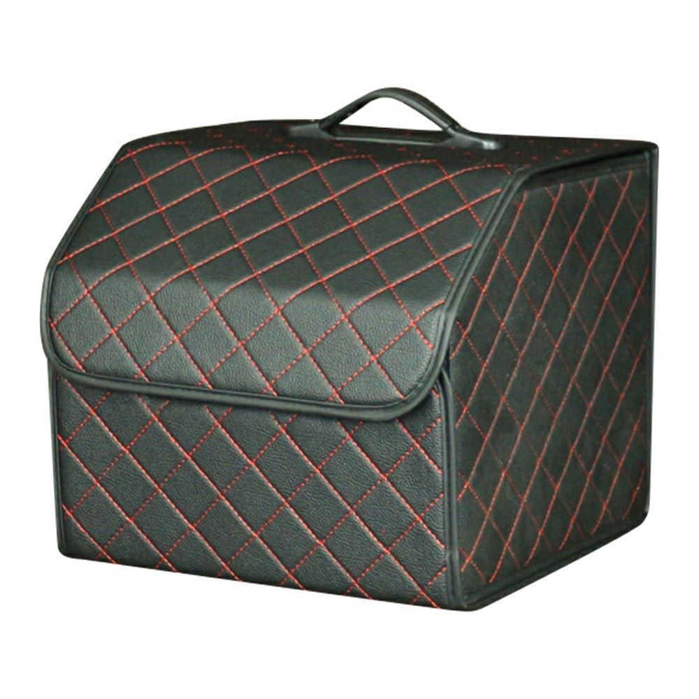 10006 Foldable Car Trunk Organizer Container Leather Storage Box, Small Size