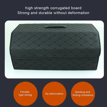 10006 Foldable Car Trunk Organizer Container Leather Storage Box, Small Size