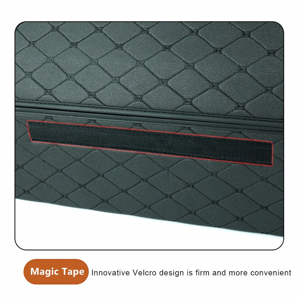 10006 Foldable Car Trunk Organizer Container Leather Storage Box, Small Size