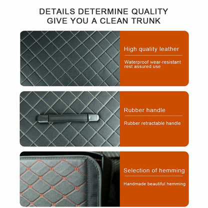 10006 Foldable Car Trunk Organizer Container Leather Storage Box, Small Size