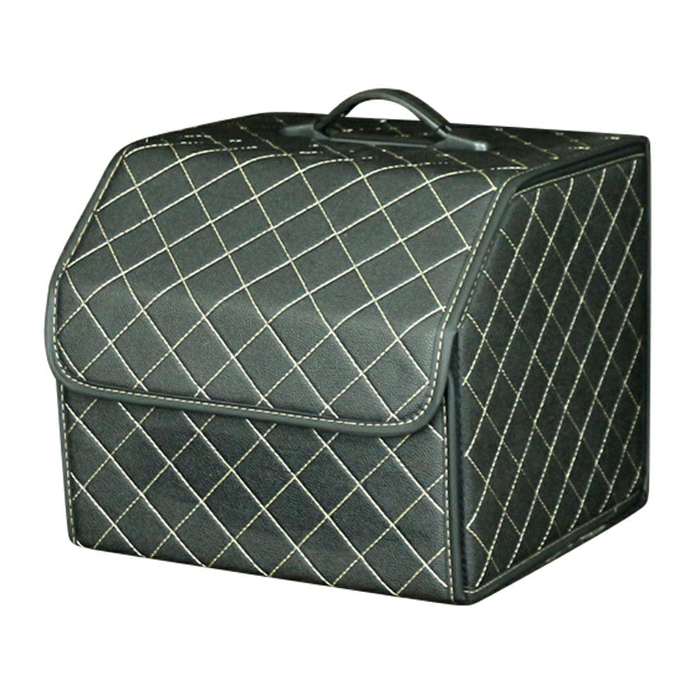 10006 Foldable Car Trunk Organizer Container Leather Storage Box, Small Size