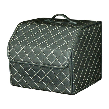 10006 Foldable Car Trunk Organizer Container Leather Storage Box, Small Size