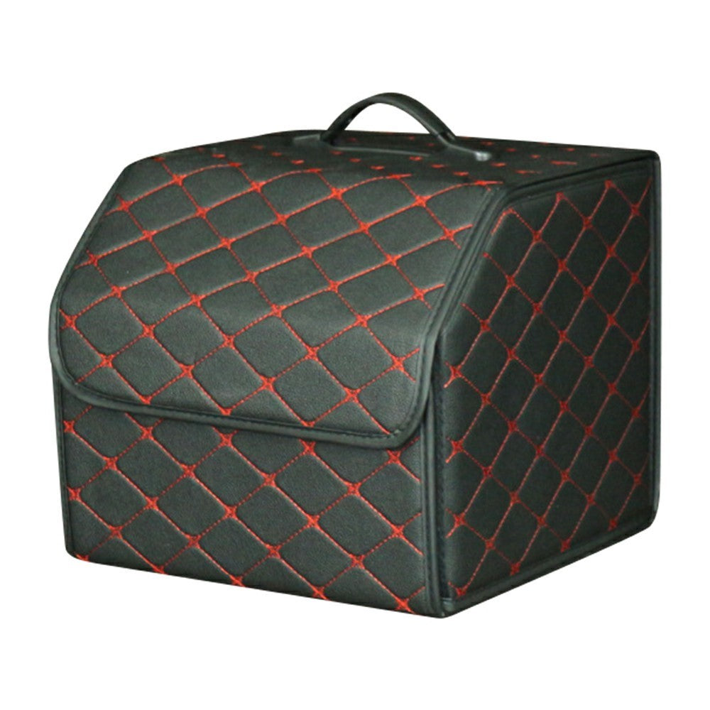 10006 Foldable Car Trunk Organizer Container Leather Storage Box, Small Size
