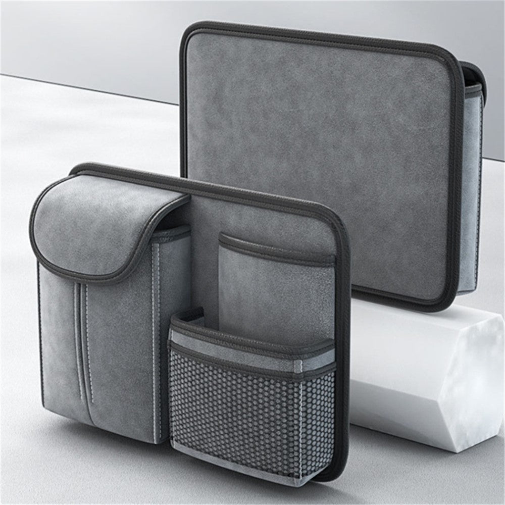 Sheepskin Leather Car Seat Back Organizer Tissue Holder Multi-function Storage Bag