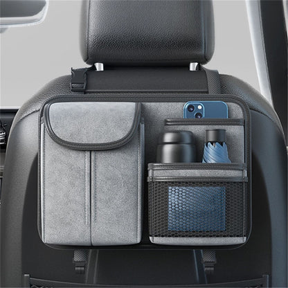 Sheepskin Leather Car Seat Back Organizer Tissue Holder Multi-function Storage Bag