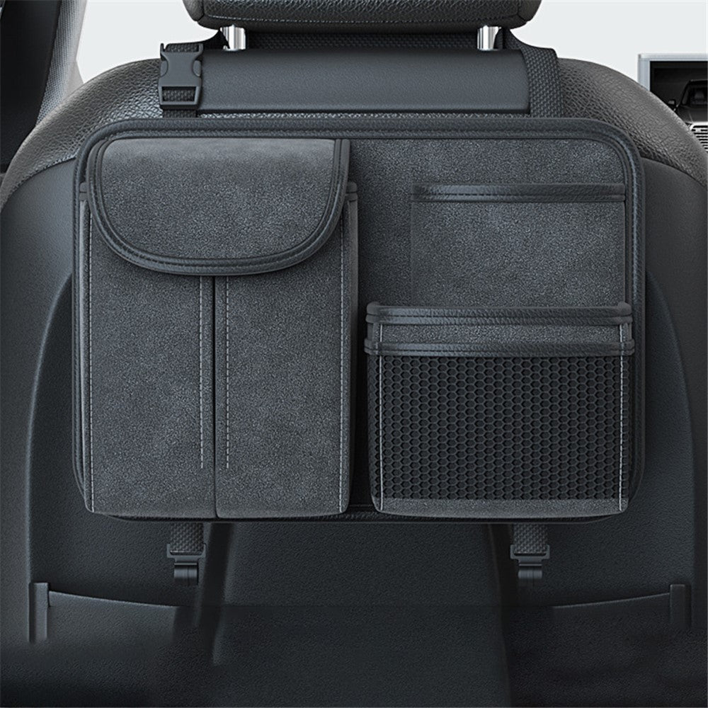 Sheepskin Leather Car Seat Back Organizer Tissue Holder Multi-function Storage Bag