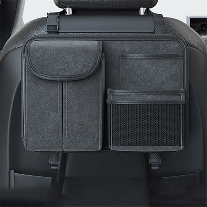Sheepskin Leather Car Seat Back Organizer Tissue Holder Multi-function Storage Bag