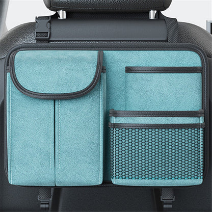 Sheepskin Leather Car Seat Back Organizer Tissue Holder Multi-function Storage Bag