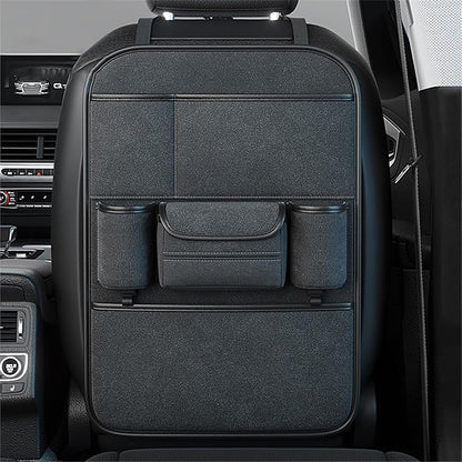 Car Seat Back Storage Bag Sheepskin Leather Hanging Organizer Tissue Holder