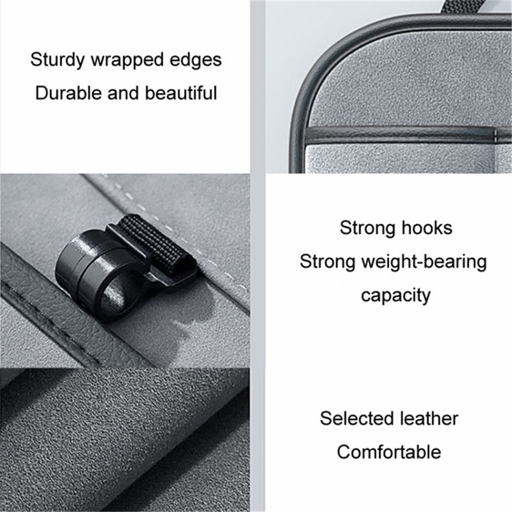 Car Seat Back Storage Bag Sheepskin Leather Hanging Organizer Tissue Holder