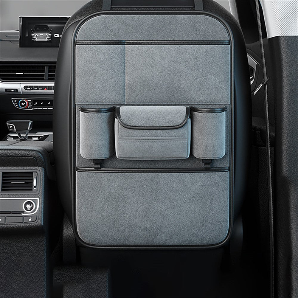 Car Seat Back Storage Bag Sheepskin Leather Hanging Organizer Tissue Holder