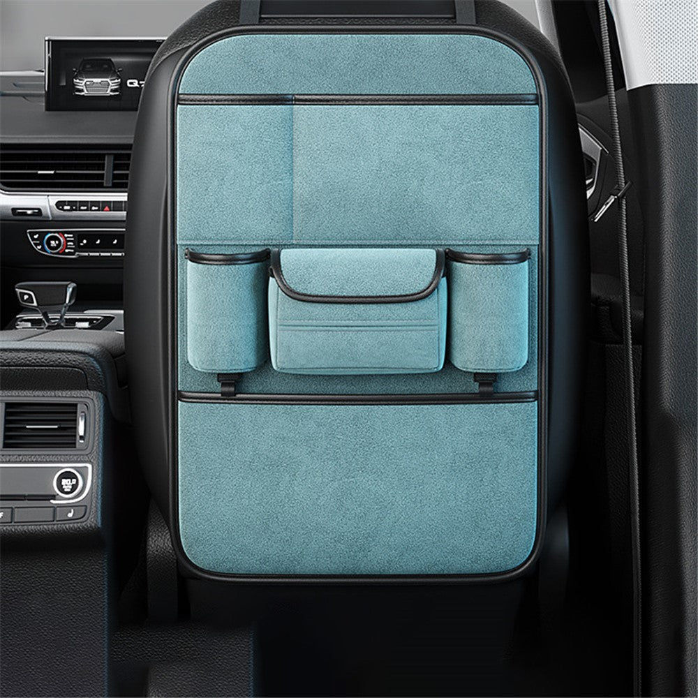 Car Seat Back Storage Bag Sheepskin Leather Hanging Organizer Tissue Holder