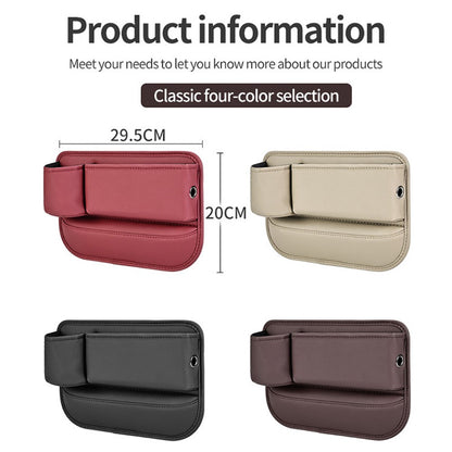 Universal Car Seat Gap Filler Organizer PU Car Seat Gap Filler Storage Box with Cup Holder