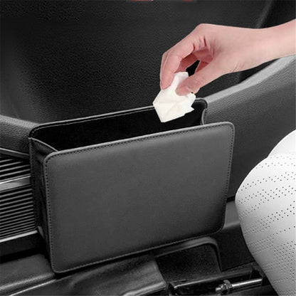 Car Seat Gap Organizer Leather Storage Box Seat Back Side Organizer for Phones Keys