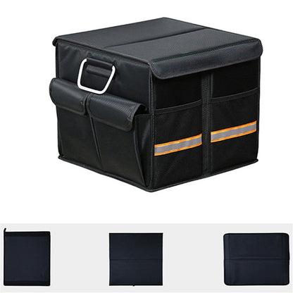 Size S 36L Car Trunk Storage Box with Lid Oxford Cloth Foldable Reflective Car Boot Case