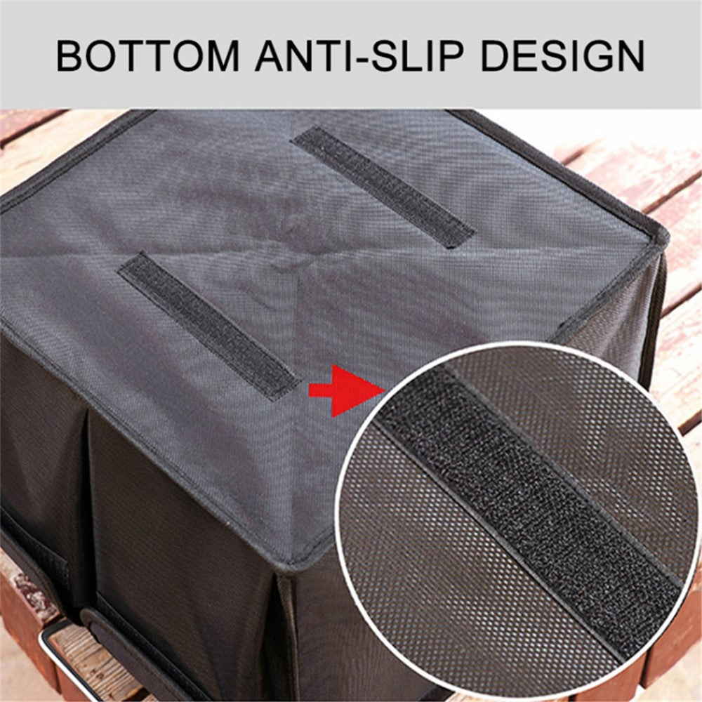 Size S 36L Car Trunk Storage Box with Lid Oxford Cloth Foldable Reflective Car Boot Case