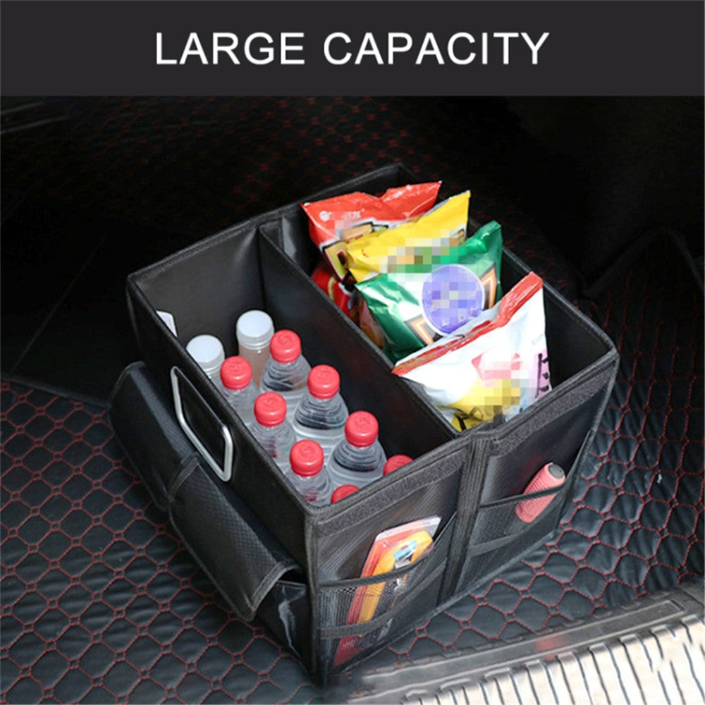 Size S 36L Car Trunk Storage Box with Lid Oxford Cloth Foldable Reflective Car Boot Case