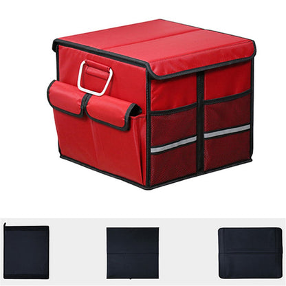 Size S 36L Car Trunk Storage Box with Lid Oxford Cloth Foldable Reflective Car Boot Case