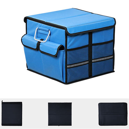 Size S 36L Car Trunk Storage Box with Lid Oxford Cloth Foldable Reflective Car Boot Case
