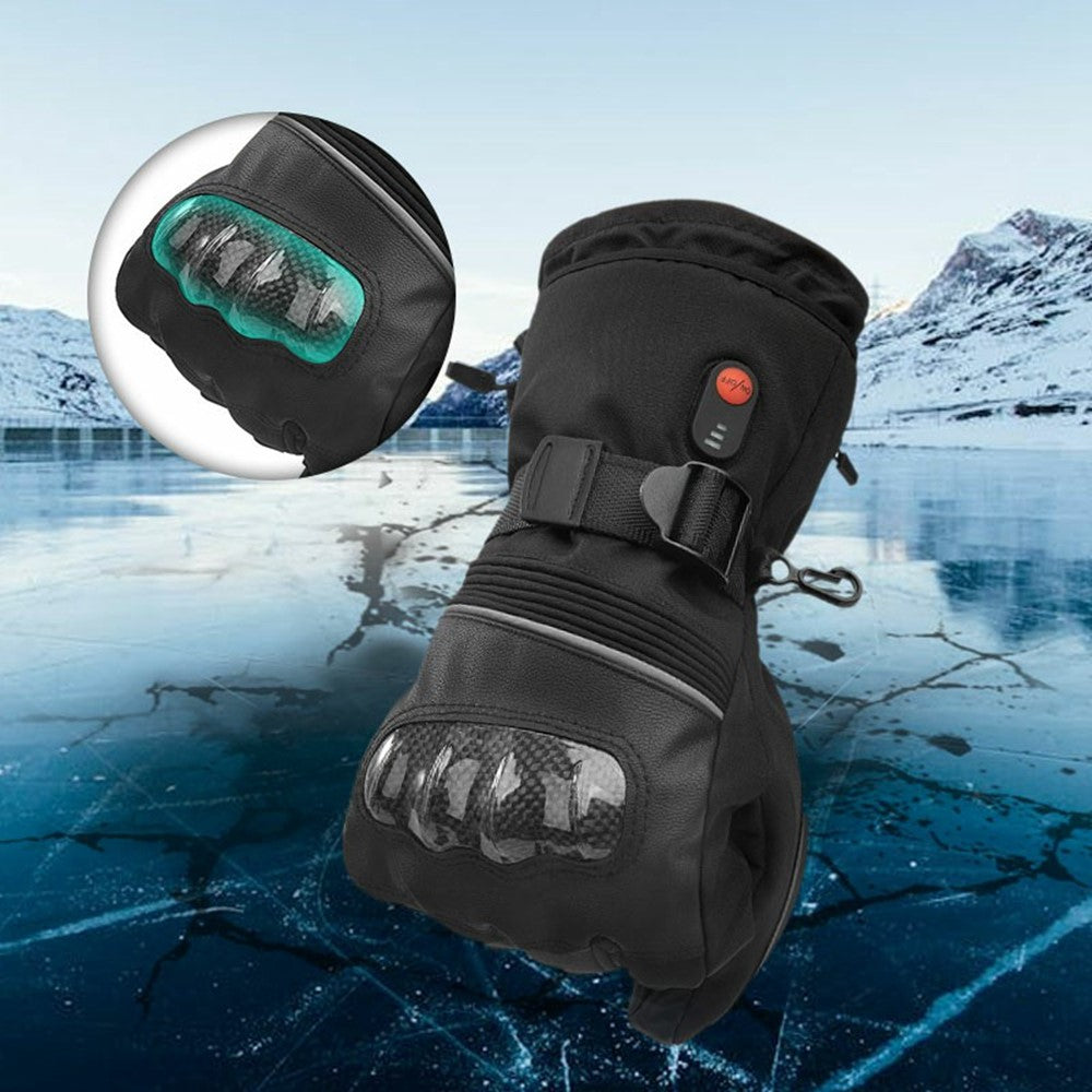 Electric Heated Gloves with 2x 4000mAh Battery Touch Screen Winter Thermal Fleece Lined Mittens