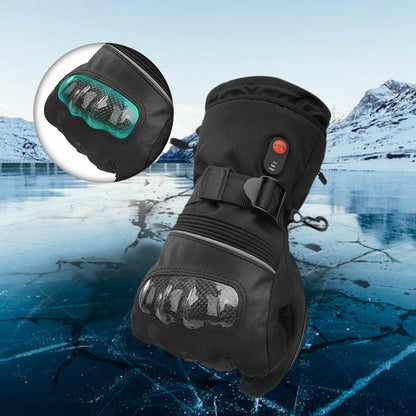 Electric Heated Gloves with 2x 4000mAh Battery Touch Screen Winter Thermal Fleece Lined Mittens