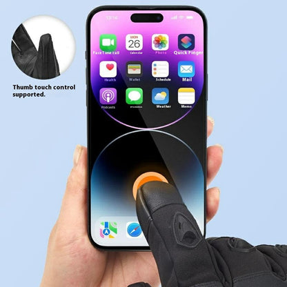 Electric Heated Gloves with 2x 4000mAh Battery Touch Screen Winter Thermal Fleece Lined Mittens