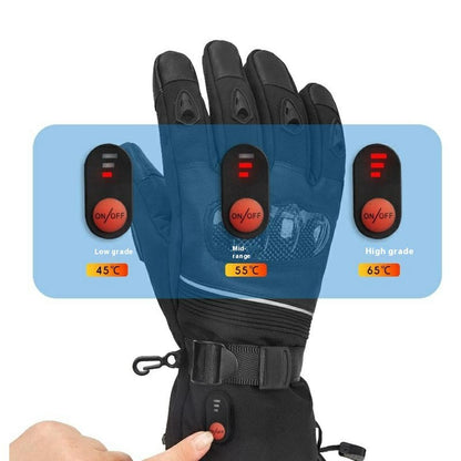 Electric Heated Gloves with 2x 5000mAh Battery Touch Screen Winter Thermal Fleece Lined Mittens