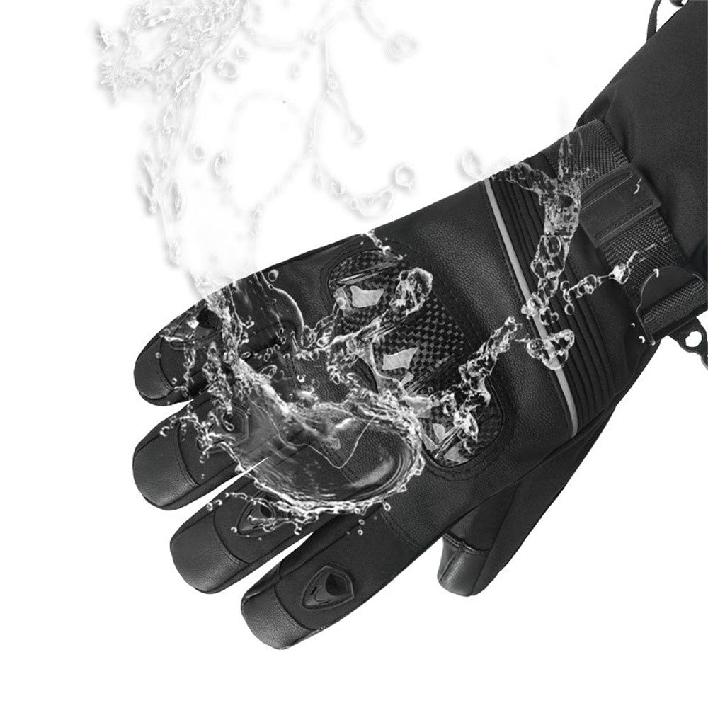 Electric Heated Gloves with 2x 6000mAh Battery Touch Screen Winter Thermal Fleece Lined Mittens