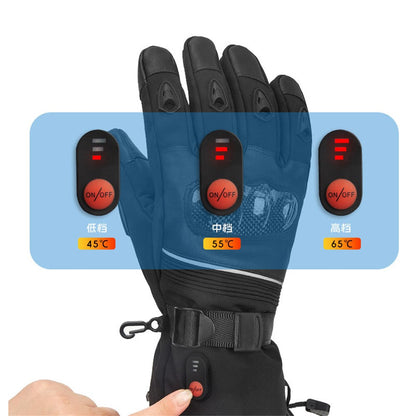 Electric Heated Gloves with 2x 6000mAh Battery Touch Screen Winter Thermal Fleece Lined Mittens