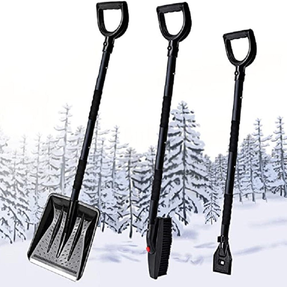 MAIZELAI 3 In 1 Detachable Ice Scraper Windshield Ice Breaker Winter Snow Brush Shovel Car Snow Remover Kit