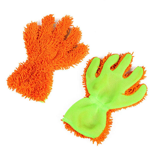 BY-835 Chenille Car Washing Glove Strong Water Absorption Double-sided Car Cleaning Glove