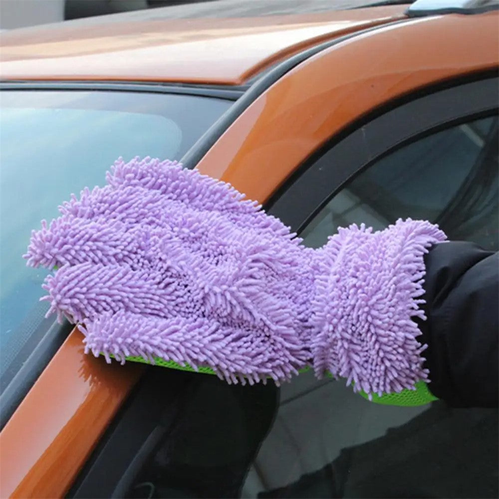 BY-835 Chenille Car Washing Glove Strong Water Absorption Double-sided Car Cleaning Glove