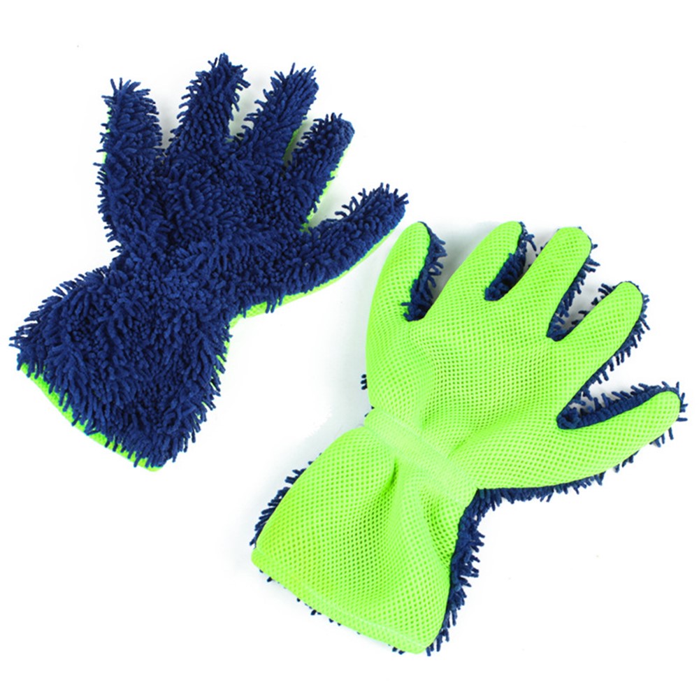 BY-835 Chenille Car Washing Glove Strong Water Absorption Double-sided Car Cleaning Glove