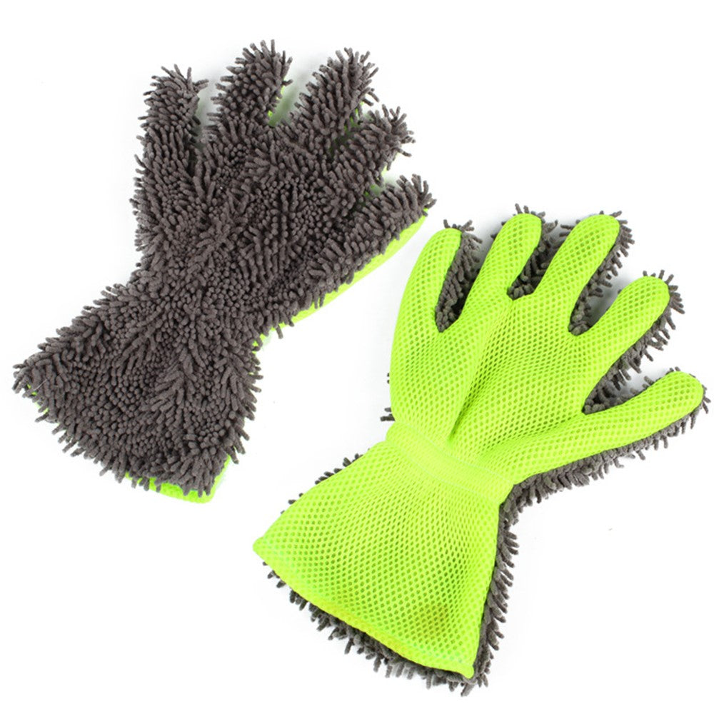 BY-835 Chenille Car Washing Glove Strong Water Absorption Double-sided Car Cleaning Glove