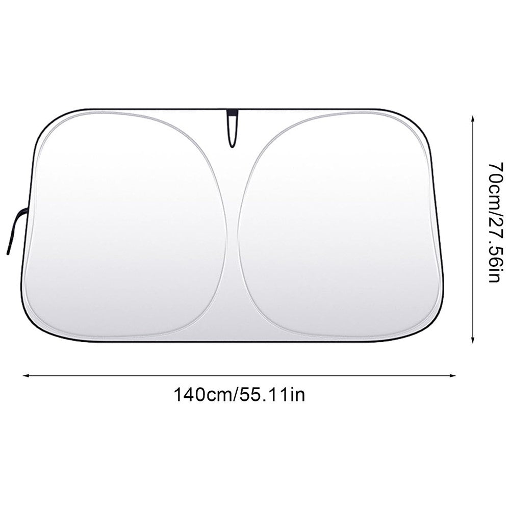 Car Front Windshield Sunshade Cover Titanium Silver Fabric Heat Insulation Sunscreen Baffle