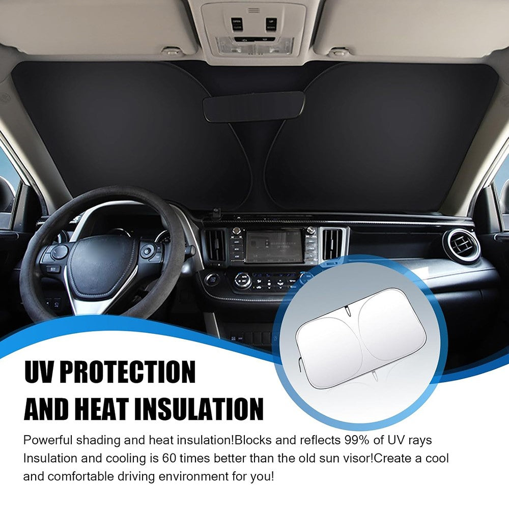 Car Front Windshield Sunshade Cover Titanium Silver Fabric Heat Insulation Sunscreen Baffle
