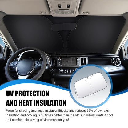 Car Front Windshield Sunshade Cover Titanium Silver Fabric Heat Insulation Sunscreen Baffle
