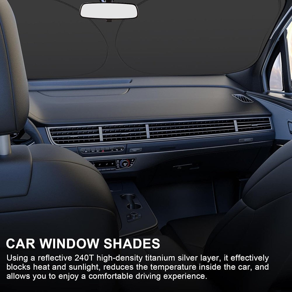 Car Front Windshield Sunshade Cover Titanium Silver Fabric Heat Insulation Sunscreen Baffle