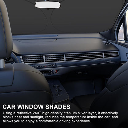 Car Front Windshield Sunshade Cover Titanium Silver Fabric Heat Insulation Sunscreen Baffle