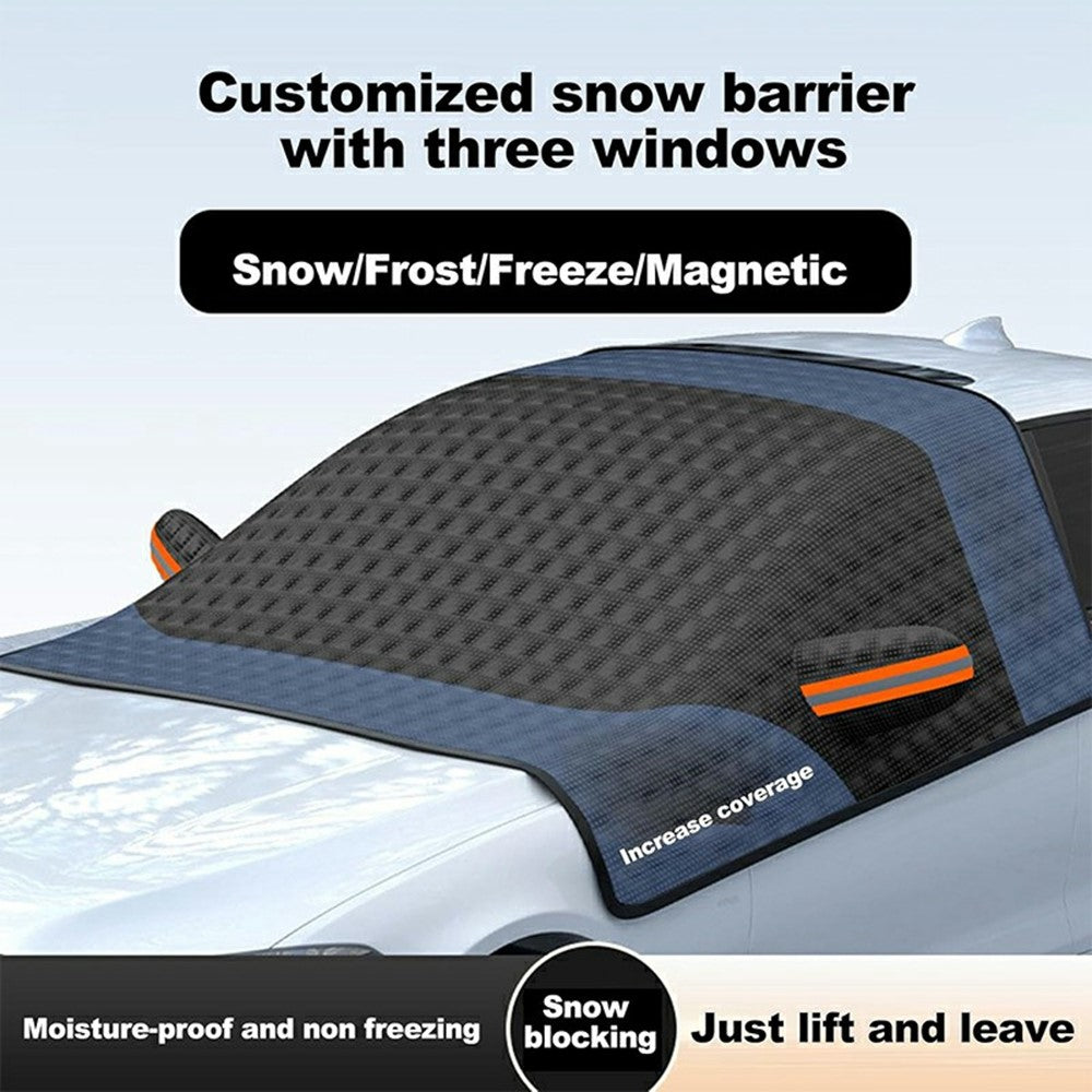Car Front Windshield Snow Cover Sun-Proof Anti-Frost Winter Windshield Protector with 12 Magnets