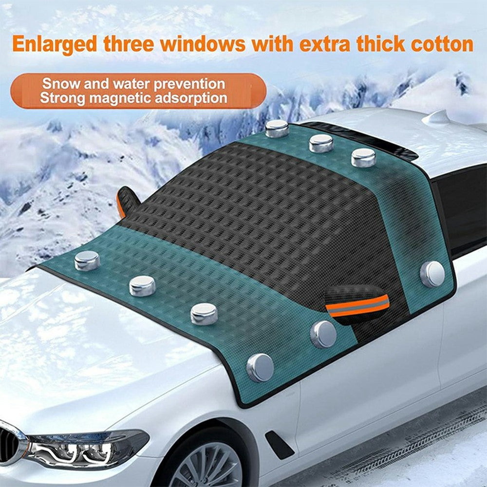 Car Front Windshield Snow Cover Sun-Proof Anti-Frost Winter Windshield Protector with 12 Magnets