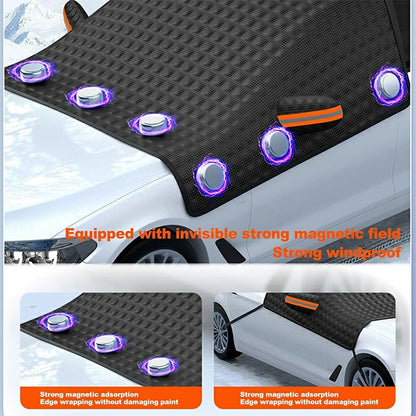 Car Front Windshield Snow Cover Sun-Proof Anti-Frost Winter Windshield Protector with 12 Magnets