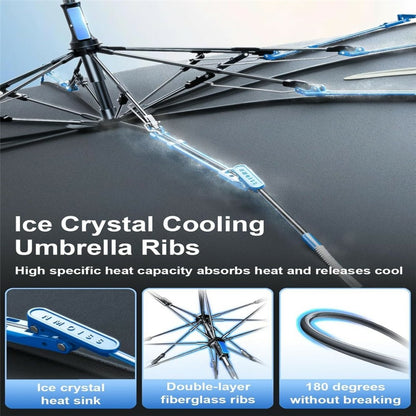 Car Windshield Sun Shade Umbrella Ice Crystal Cooling Foldable UPF 50+ Heat Reflector Umbrella Cover