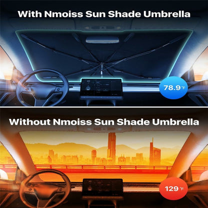 Car Windshield Sun Shade Umbrella Ice Crystal Cooling Foldable 240T Reflective UPF50+ Umbrella Cover