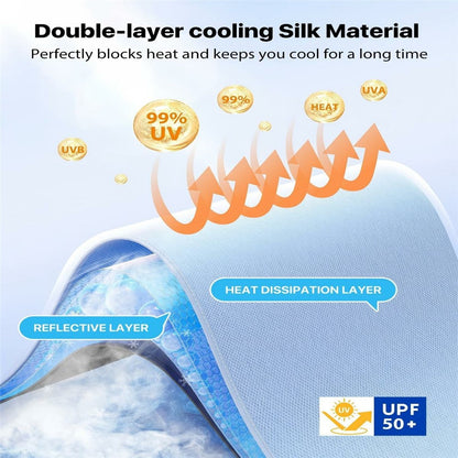Car Windshield Sun Shade Umbrella Ice Crystal Cooling Foldable 240T Reflective UPF50+ Umbrella Cover