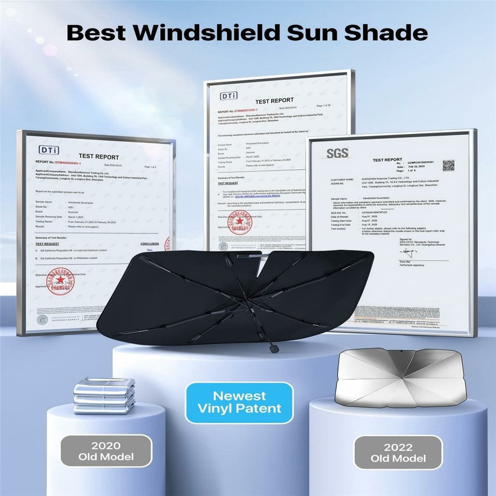 Car Windshield Sun Shade Umbrella Ice Crystal Cooling Foldable 240T Reflective UPF50+ Umbrella Cover