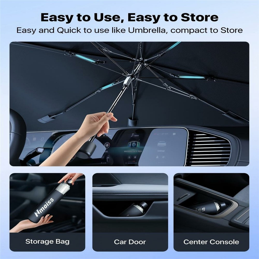 Car Windshield Sun Shade Umbrella Ice Crystal Cooling Foldable 240T Reflective UPF50+ Umbrella Cover