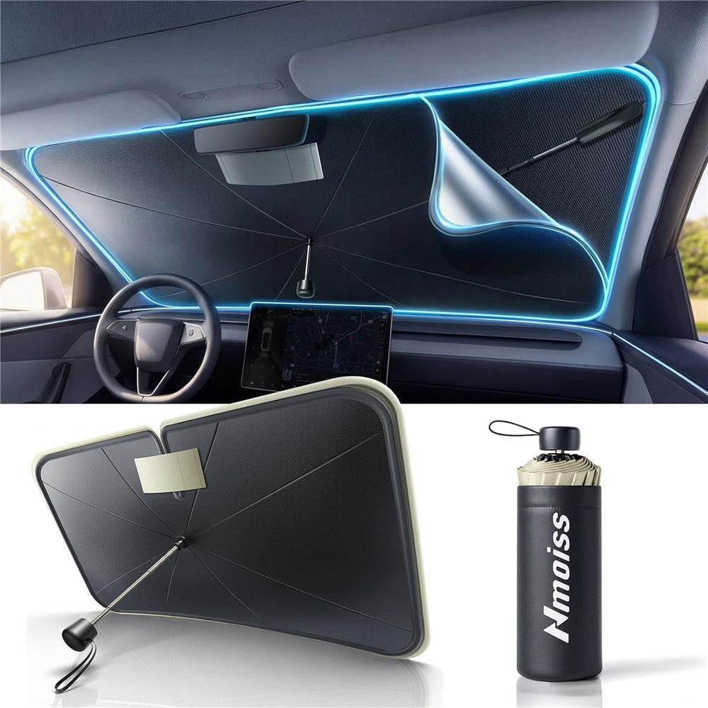 NMOISS M Size Car Windshield Sun Shade Umbrella Double Layer UPF50+ 99% UV Protection Umbrella Cover